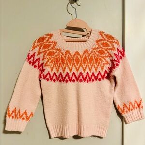 Cozy Knit Sweater - Pink and Orange